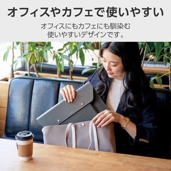 パソコンケース 14インチ レザー スリム フロントポケット付 【14inchまでのMacBook Pro/Air等収納対応】 エレコム