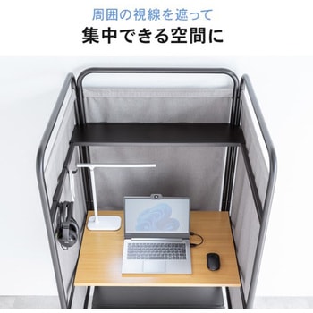 デスク_キャスター付き_個別ブース サンワダイレクト