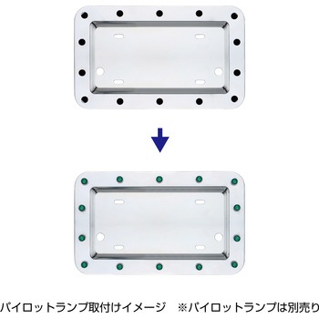 パイロットランプ取付け穴付ナンバープレート枠 JET INOUE(ジェットイノウエ)