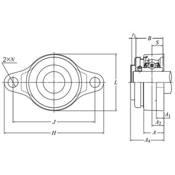 ステンレスシリーズベアリングユニット ひしフランジ形ユニットF-S-UCFM2形 カバーなし NTN(エヌティーエヌ)