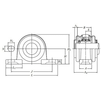 ステンレスシリーズベアリングユニット ピロー形ユニット F-S-UCPM2形カバーなし NTN(エヌティーエヌ)
