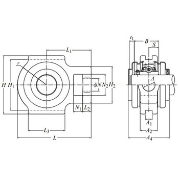 ステンレスシリーズベアリングユニット テークアップ形ユニット F-S-UCTM2形カバーなし NTN(エヌティーエヌ)