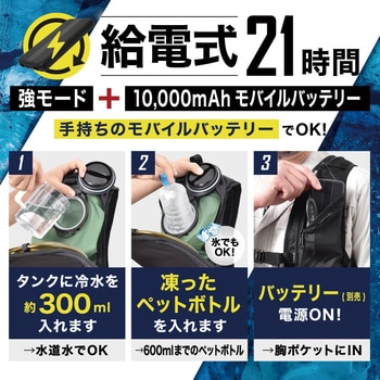 水冷クールベスト 10000mAhモバイルバッテリーセット サンコー(電子機器)