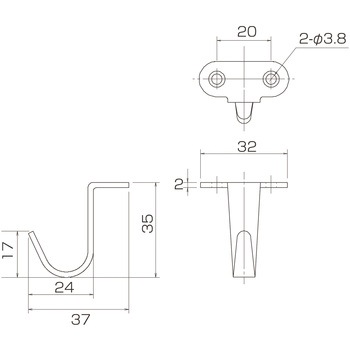 ステンレスフック TYPE-3 MK(丸喜金属本社)