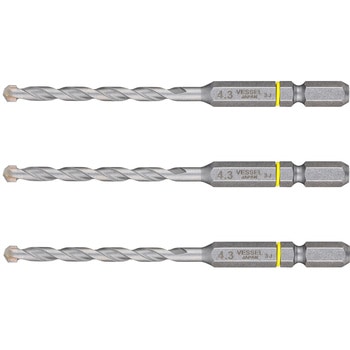 磁器タイル用ドリル3本組 ベッセル
