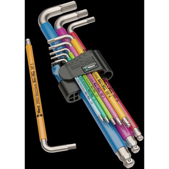 ステンレス マルチカラーヘックスキーセット ホールディングファンクション(HF)付き Wera