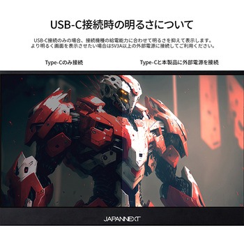 ゲーミング液晶ディスプレイ 14型/1920×1080/miniHDMI×1、USB-C×2/ブラック/スピーカー有/2年保証 JAPANNEXT