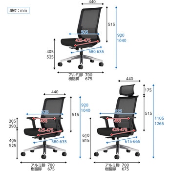 オフィスチェアーエントリー2用ヘッドレスト コクヨ