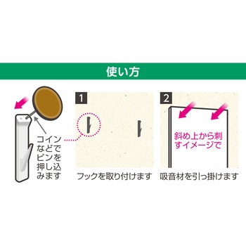 吸音材を掛けるフック WAKI