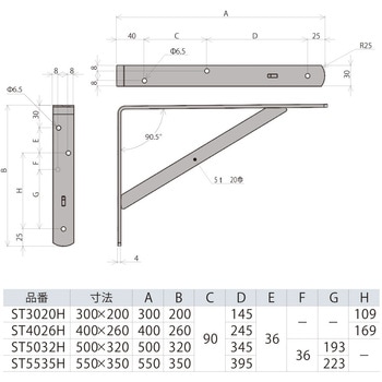 重量用棚受金具 HOJO
