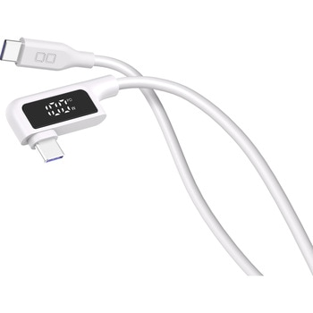 CIO L字 CtoC 0.5m 液晶ディスプレイ付きマグネットシリコンケーブル ホワイト CIO
