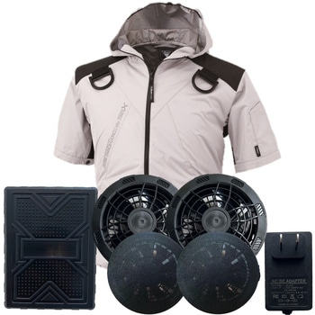 空調服用ファン 24V 日本製 2個セット 空調作業服24Vファンバッテリーセット さくら電子 半袖・ベスト 空調