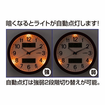 温湿度計付き多機能掛け時計 ファミリー・ライフ