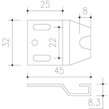 レバークレセント用受座 トップ(エイト)