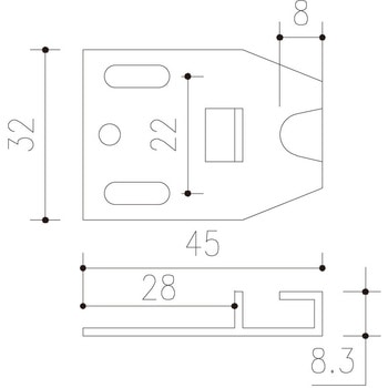 レバークレセント用受座 トップ(エイト)