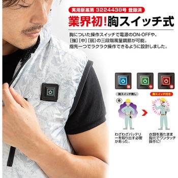 22V胸スイッチ付き空調ベスト(R)バッテリーフルセット ブレイン