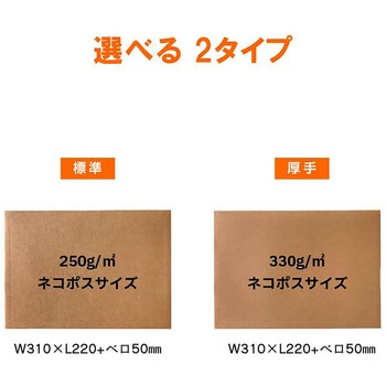 厚紙封筒 B5・ネコポス 未晒しクラフト紙 ユニファイン