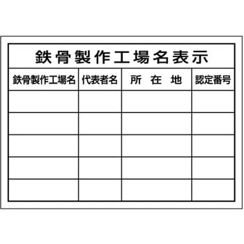 ミニ法定表示ステッカー 鉄骨製作工場名(複数工場) つくし工房