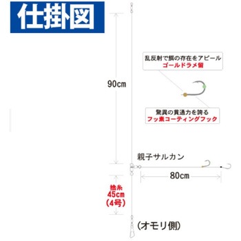 瞬貫ヒラメ カタクチ用アシスト付 ラメ留 HAYABUSA