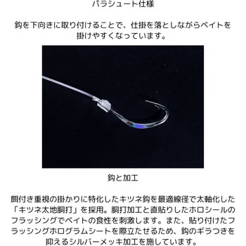 落し込みスペシャル キツネ太地胴打 シルバー&ホロフラッシュ から鈎4本 HAYABUSA