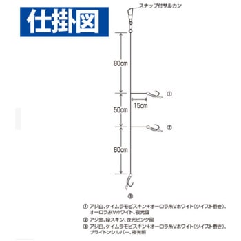 海戦イサキ・アジ ケイムラ&ブライトンMIX 3本鈎2セット - HAYABUSA