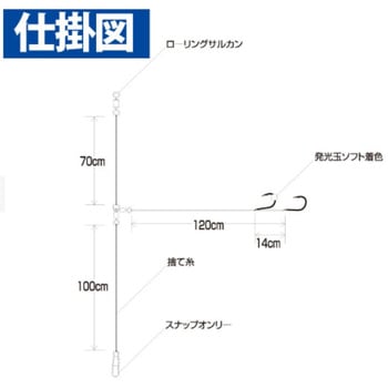 船極 のませ青物 2段鈎2セット - HAYABUSA