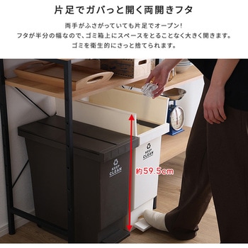 バタフライオープンタイプ ペダルゴミ箱32L ホームテイスト