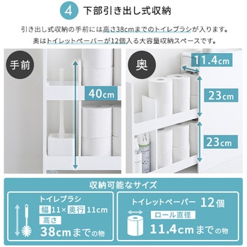 たっぷり収納スリムトイレラック ホームテイスト