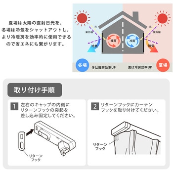 省エネサイドキャップ付きカーテンレール ダブルタイプ 1.6～3m(伸縮) ホームテイスト