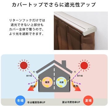 省エネサイドキャップ付きカーテンレール カバートップ仕様 ダブルタイプ 1.6～3m(伸縮) ホームテイスト