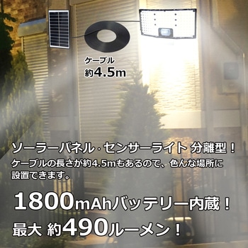 146LEDソーラーパネルセンサーライト センター商事