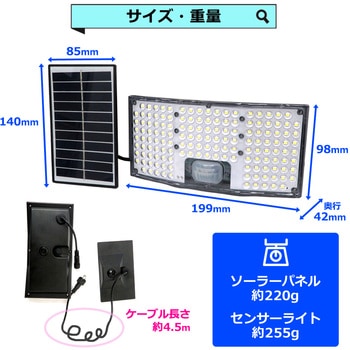 146LEDソーラーパネルセンサーライト センター商事
