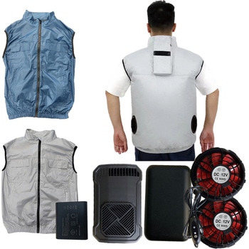 空調エアコン服 ベストタイプ エアコンファン付き ファンバッテリーセット さくら電子
