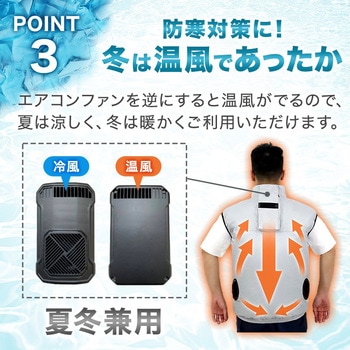 空調エアコン服 ベストタイプ エアコンファン付き ファンバッテリーセット さくら電子