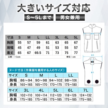 空調エアコン服 ベストタイプ エアコンファン付き ファンバッテリーセット さくら電子