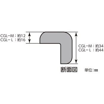 トラ柄コーナー用ガードクッション L型タイプ 黄/黒 日本緑十字社
