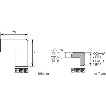 コーナー用ガードクッション V型タイプ 日本緑十字社