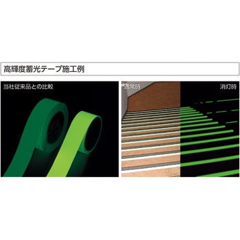 高輝度蓄光テープ 5mm幅×1m 日本緑十字社