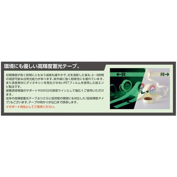 高輝度蓄光テープ 5mm幅×1m 日本緑十字社