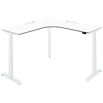 DSE-LLF1616F-SWPW2 デスク シークエンス 舟底エッジL型天板 フルスペックレバー昇降(配送・組立サービス付き) コクヨ 80316059