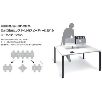 デスク ワークフィット 120°ブーメラン アジャスター脚(配送・組立サービス付き) コクヨ