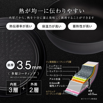 チタンシェフ脱着ハンドル式フライパン 20cm アイメディア