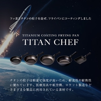チタンシェフ脱着ハンドル式フライパン 24cm深型 アイメディア