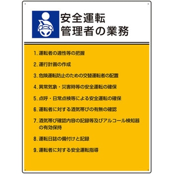 作業主任者職務板 安全運転管理者の業務 ユニット