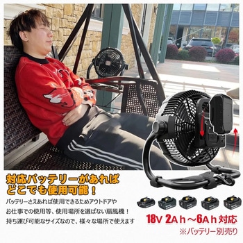 マッチングファンV18 20W マキタバッテリー対応 扇風機 LEDライト付 GOODGOODS(グッド・グッズ)