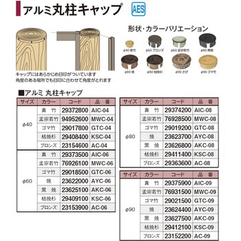 アルミ丸柱キャップ ブロンズ タカショー