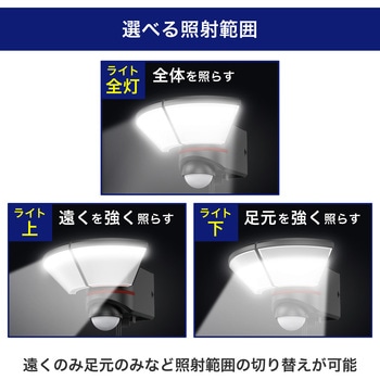 ACセンサーライト リモコン付き 電源直結可能 赤色警告灯モードあり  防水仕様(IP45) ELPA