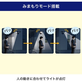 ACセンサーライト リモコン付き 電源直結可能 赤色警告灯モードあり  防水仕様(IP45) ELPA