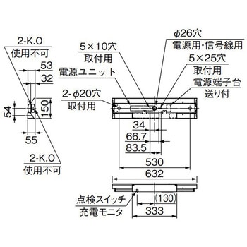 LEDライトユニット形ベースライト 非常用照明器具 20形 直付形 逆富士タイプ 器具本体 三菱電機