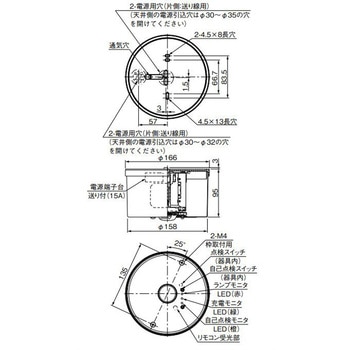 LED非常用照明器具 LED専用形 リモコン自己点検機能タイプ 防雨・防湿形 直付形 三菱電機